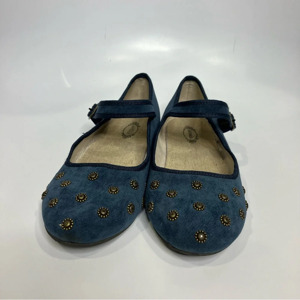 Joyfolie dark teal blue hazel mary Jane shoes flats gold accents girls size‎ 5 Y